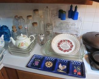 Lots of vintage items! - Pyrex, Anchor Hocking, China, Glassware, Enamelware, Cast-iron, Small Appliances, & more!
