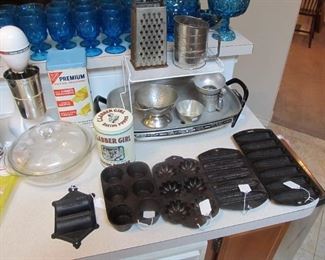 Lots of vintage items! - Pyrex, Anchor Hocking, China, Glassware, Enamelware, Cast-iron, Small Appliances, & more!