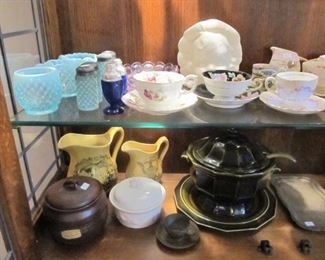Lots of beautiful collectibles! Crystal, Delft Porcelain, Bone China, Psycho Ceramics, Fenton, Pfaltzgraff & more!