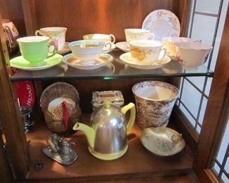 Lots of beautiful collectibles! Crystal, Delft Porcelain, Bone China, Psycho Ceramics, Hall, Pfaltzgraff & more!