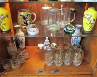 Mid-century glassware & lovely Asian vases