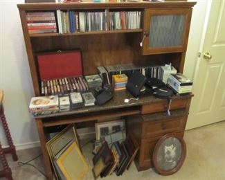 Nice desk & hutch, lot's of music CD's
