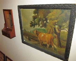 Antique-framed RUSTIC FARMHOUSE art.