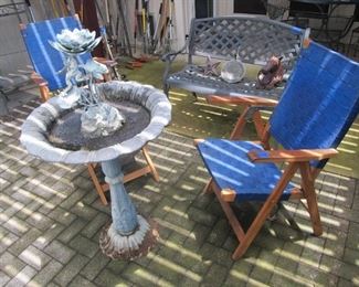 Check out our beautiful patio sets, garden decor, fountains, birdbaths, lawn tools, & compost bin