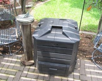 Check out our beautiful patio sets, garden decor, fountains, birdbaths, lawn tools, & compost bin