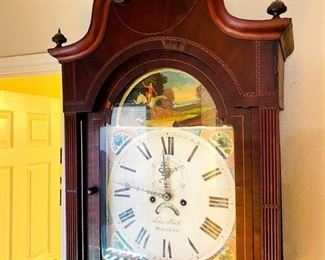 1800-1820 John Smith Wrexham, England Tall Case Grandfather Clock. 