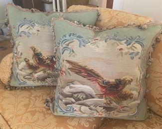 Needlepoint Feather Filled Accent Pillows...We have a pair