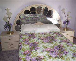 white bedroom bed