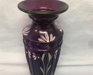 Signed Fenton Vase Royal Purple Vase 2001
