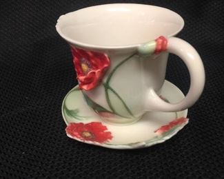 Fanze Cup and Saucer, no box, no spoon, signed and dated 