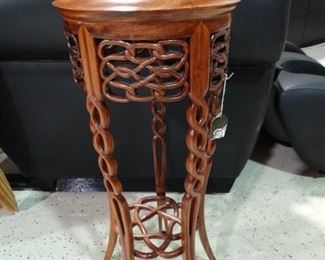 Carved Rosewood Plant Stand (2)