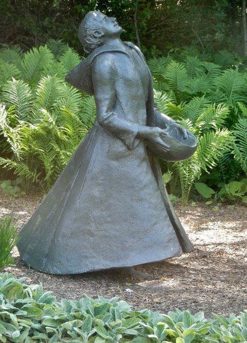 FABULOUS SCULPTURE OF SAINT FRANCIS BY NANCY LEISEROWITZ--MANY OF HER SCULPTURES ARE SEEN AROUND LANSING    $3000.