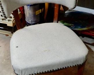 A PAIR OF  CHAIRS THAT NEED REUPHOLSTER BUT HAVE A GREAT LOOK