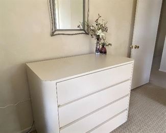1980's Postmodern Cream-colored Formica 4-Drawer, Round-Edge Dresser (42"W x 23"D x 36"H) - EXCELLENT CONDITION