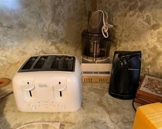Toaster, food processor, toaster, can opener