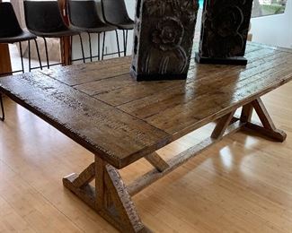 Trestle Dining Table 94" L x 39 1/2" W (needs some love)