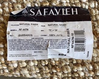 Safavieh Area Rug 10 x 14 100% Jute