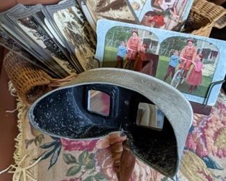 ANTIQUE STEREO VIEWER & CARDS (ALL BEING SOLD SEPARATELY)