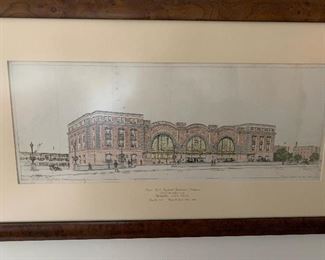 New York Central railroad station print