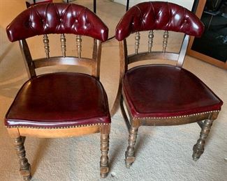 Set of 8 leather side chairs