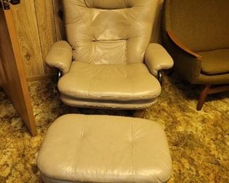 $450.00, Vintage Ekornes leather chair and ottoman VG condition
