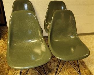 $800.00, 4 Herman Miller Eiffel tower fiberglass shell chairs vg condition