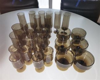 $20.00, Vintage smokey topaz glassware