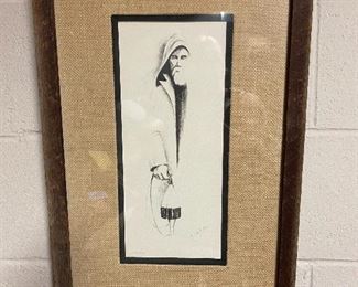 Virginia Miller Framed Lithagram Fisherman