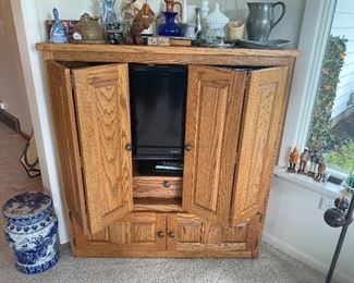 Oak Corner Entertainment Cabinet