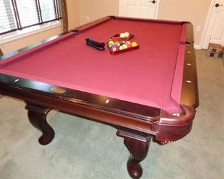 OLHAUSEN AMERICANA POOL TABLE WITH ACCESSORIES  4 1/2' X 8'     $1000.00
