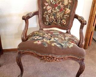 Antique Embroidered Chair
