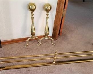 Fireplace Fender and Andirons
