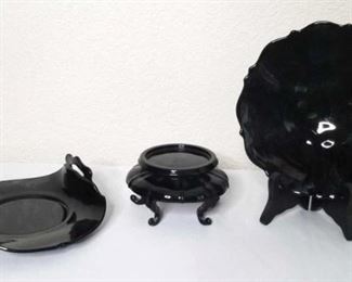 Black Amethyst Dish and Plate
