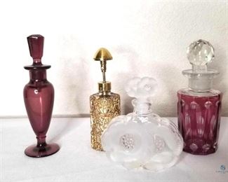 Purple and Gold Perfume Decanters
