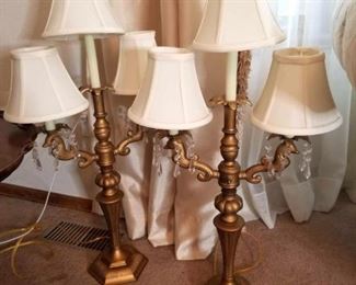 Pair of Vintage Gold Lamps
