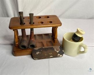 Antique Pipes and Shaving Tools
