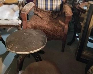 Antique Chair and Footstool
