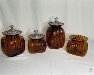 Leopard Print Glass Canisters
