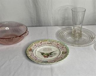 Pink and Clear Vintage Dishware
