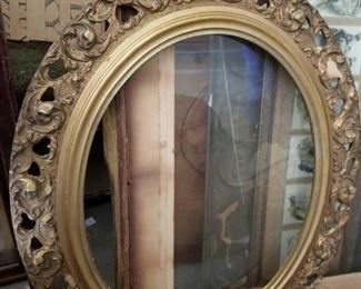 Antique Oval Wood Frame
