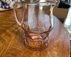 Vintage Pink Depression Glass Water Pitcher
