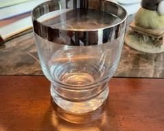 Dorothy Thorpe Style 5 oz Rocks Glasses Mad Men Silver Rimmed 