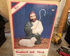 Vtg. Empire 1373 Nativity Set Blow Mold 18” w/ Original Box 4 pieces Christmas