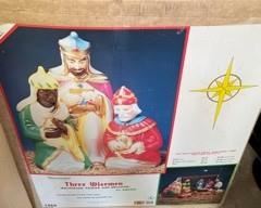 Vintage Empire 1373 Nativity Set Blow Mold 18” w/ Original Box 4 pieces Christmas