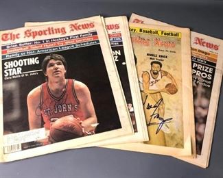 The Sporting News Autographed by Walt Frazier, Chris Mullin, Joe Barry Carroll and Mark Aguirre
