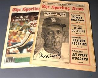 The Sporting News Autographed by Orlando Cepeda and Don Baylor
