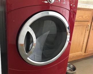 GE large capacity electric dryer. Cute bright red color!