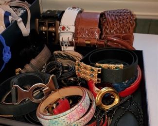 Several name brand belts