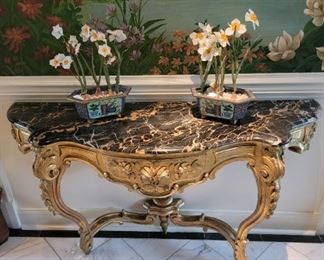 Two French Lois XVI Console Table Attached to the wall.