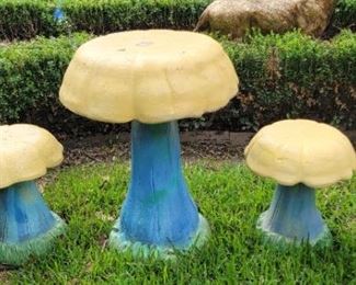 Mushroom Table and Chairs We also have Gnomes to the it.